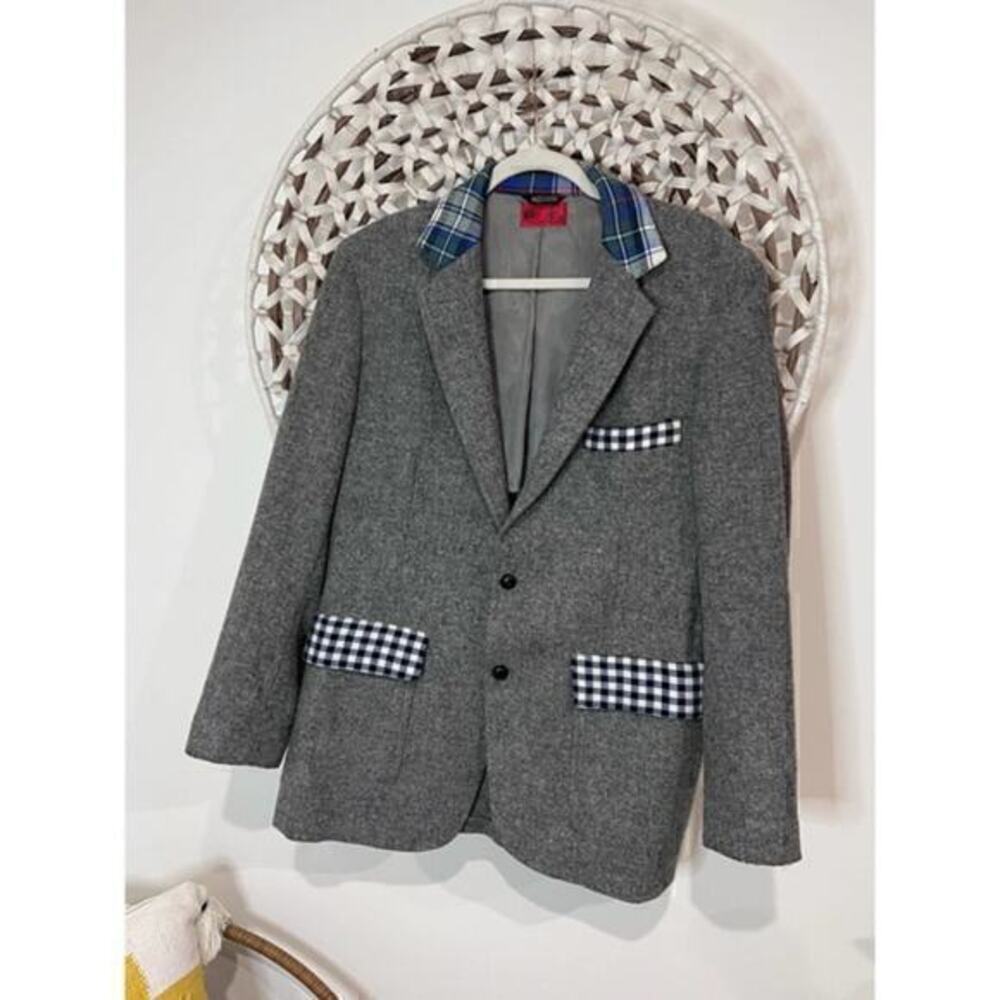 Recycle Brand Pure Wool Gray Flannel Sport Coat – Made in Italy – 40R dad core